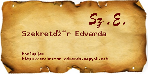 Szekretár Edvarda névjegykártya